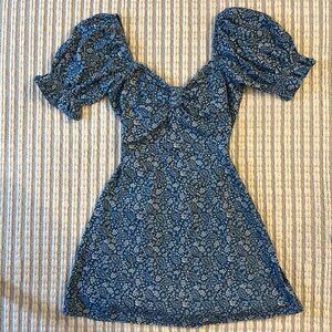 Pieces Denim Paisley Mini Dress NWT Size M
